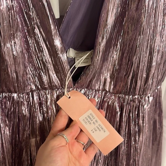 Shimmering Metallic Tiered Dress - Picture 2 of 2